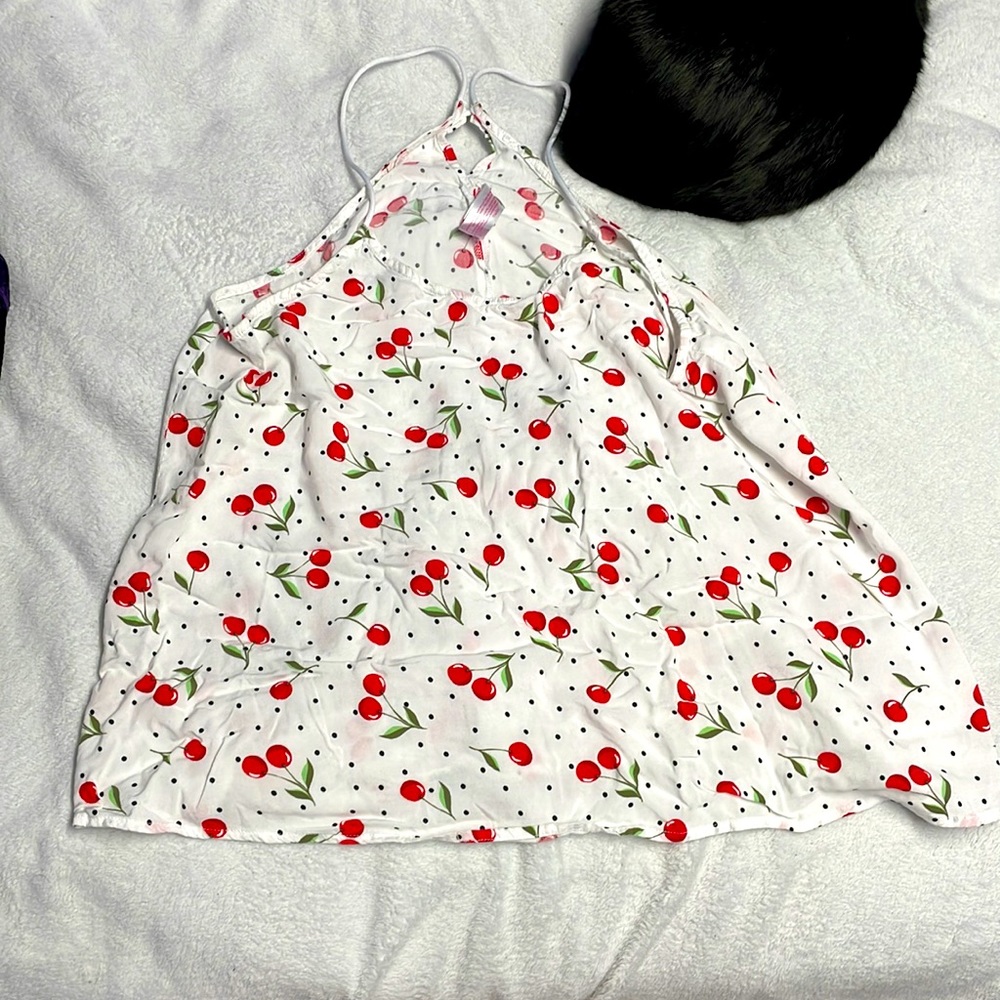 Cherry print halter top size XL